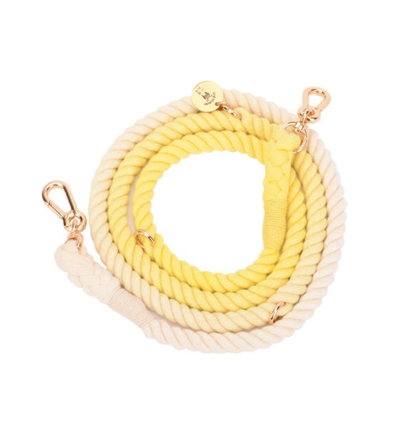 KFX-0619837 Multifunctional Rainbow Gradient Cotton Dog Traction Rope with Hand-Woven Collar Options