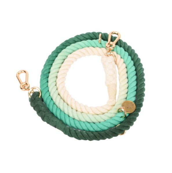 KFX-0619837 Multifunctional Rainbow Gradient Cotton Dog Traction Rope with Hand-Woven Collar Options