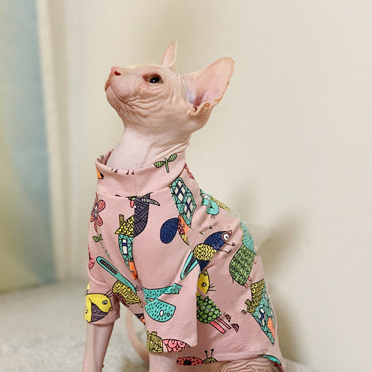 KFX-0620221 Casual Pink Clothes for Hairless Cats - Size XS to XL Available