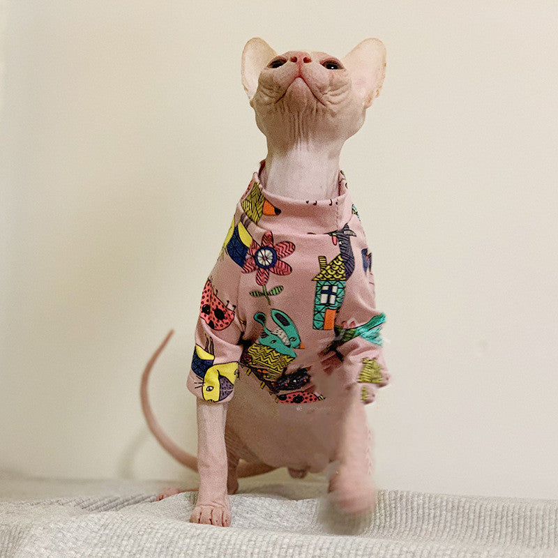 KFX-0620221 Casual Pink Clothes for Hairless Cats - Size XS to XL Available