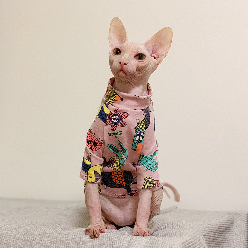 KFX-0620221 Casual Pink Clothes for Hairless Cats - Size XS to XL Available