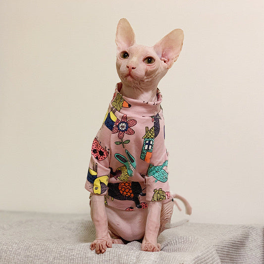 KFX-0620221 Casual Pink Clothes for Hairless Cats - Size XS to XL Available