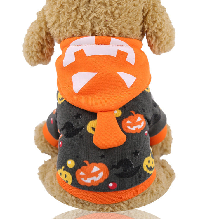 KFX-0622013 Funny Halloween Pet Costume with Adjustable Hat and Cape - Soft Cotton Sweater Design
