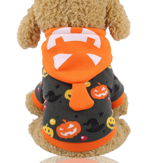 KFX-0622013 Funny Halloween Pet Costume with Adjustable Hat and Cape - Soft Cotton Sweater Design
