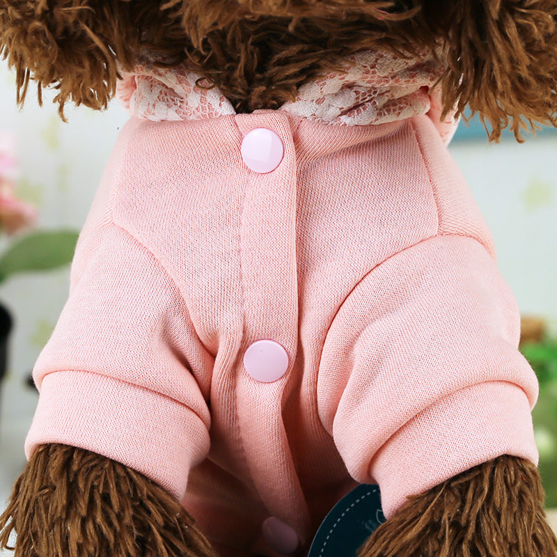 KFX-0622909 Plush Velvet Hooded Sports Sweater for Pets in Various Sizes