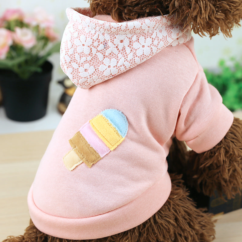 KFX-0622909 Plush Velvet Hooded Sports Sweater for Pets in Various Sizes