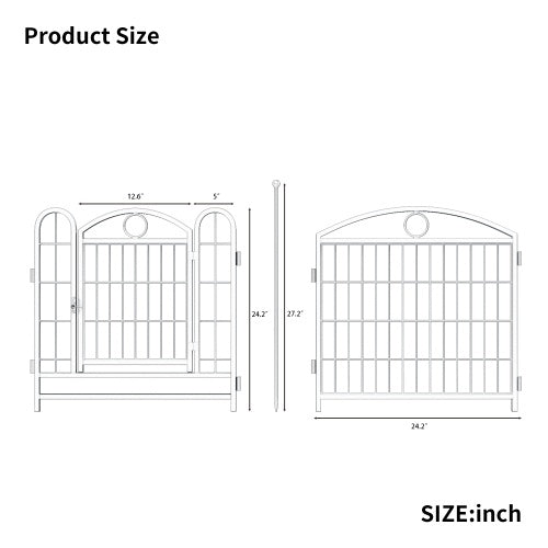 KFX-0623293 Indoor 8-Panel Metal Dog Playpen, 24-Inch High, Foldable with Door, Heavy Duty Iron for Pets
