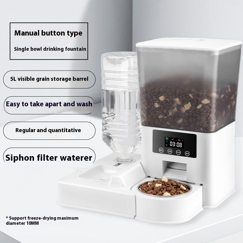 KFX-0623805 Smart Pet Feeder with Video and Voice Call Functionality, Timed Food & Water Dispenser, Stainless Steel Bowl