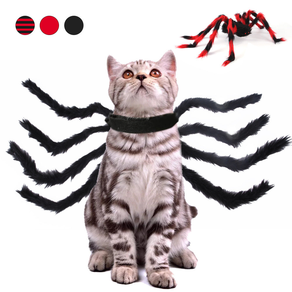 KFX-0625213 Spider Costume for Pets - Adorable Halloween Outfit for Cats and Dogs in Red and Black Cotton