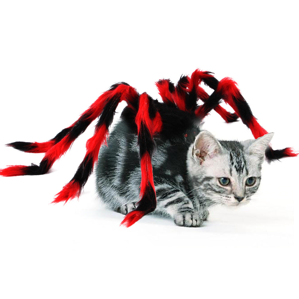 KFX-0625213 Spider Costume for Pets - Adorable Halloween Outfit for Cats and Dogs in Red and Black Cotton