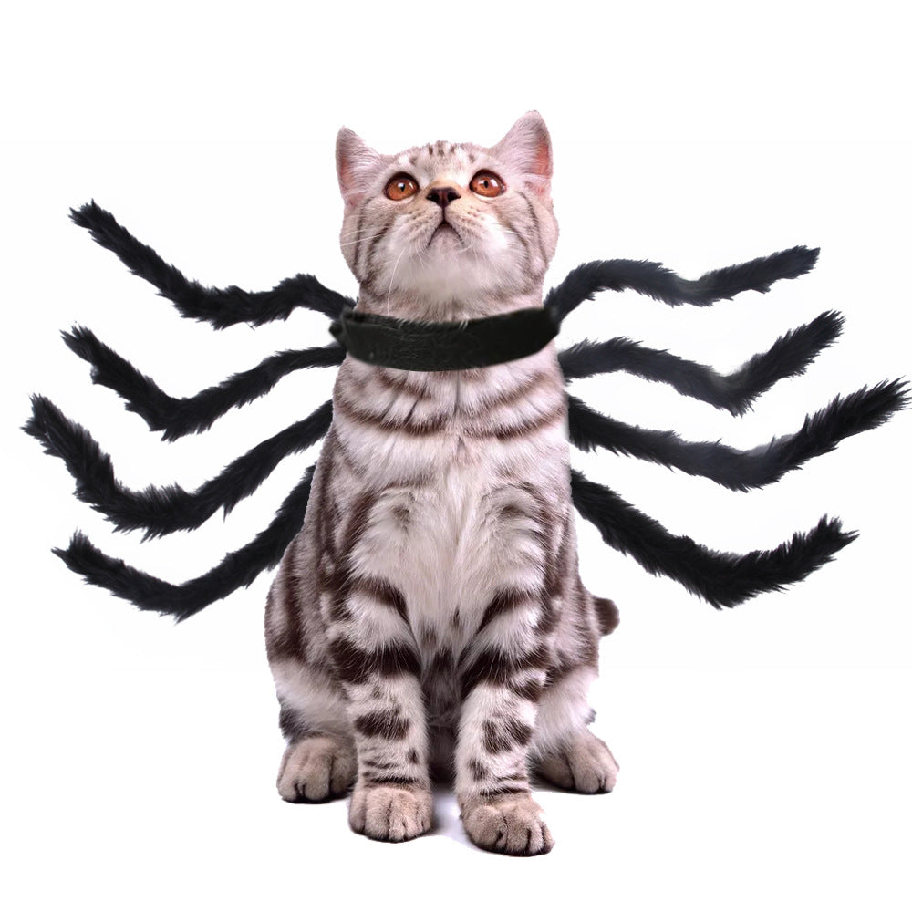 KFX-0625213 Spider Costume for Pets - Adorable Halloween Outfit for Cats and Dogs in Red and Black Cotton