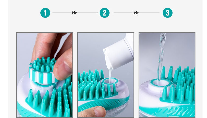 KFX-0625469 Pet Bath Massage Comb for Dogs and Cats - Dual Function ABS Brush with Soft Bristles