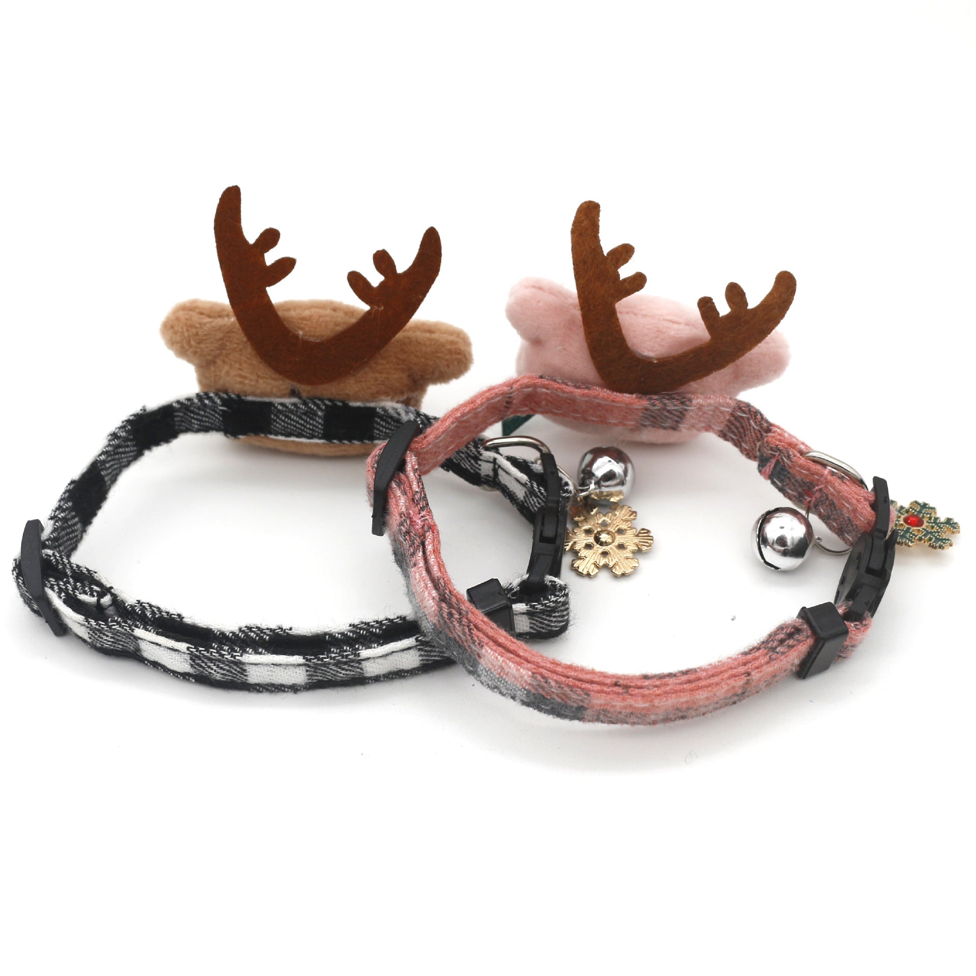 KFX-0625597 Plaid Cotton Dog Bow Collar for Christmas and Halloween Celebrations
