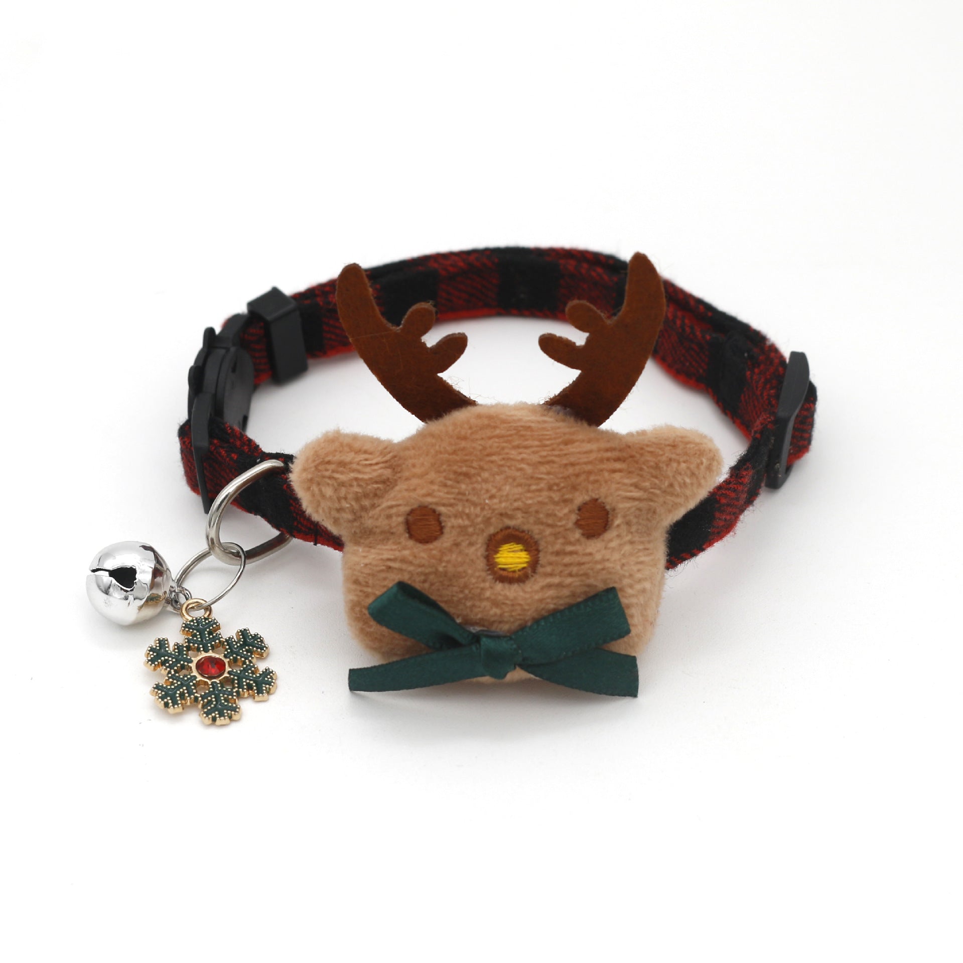 KFX-0625597 Plaid Cotton Dog Bow Collar for Christmas and Halloween Celebrations