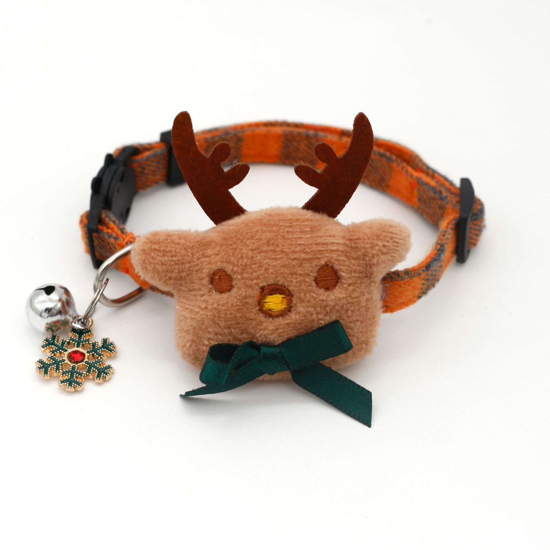 KFX-0625597 Plaid Cotton Dog Bow Collar for Christmas and Halloween Celebrations