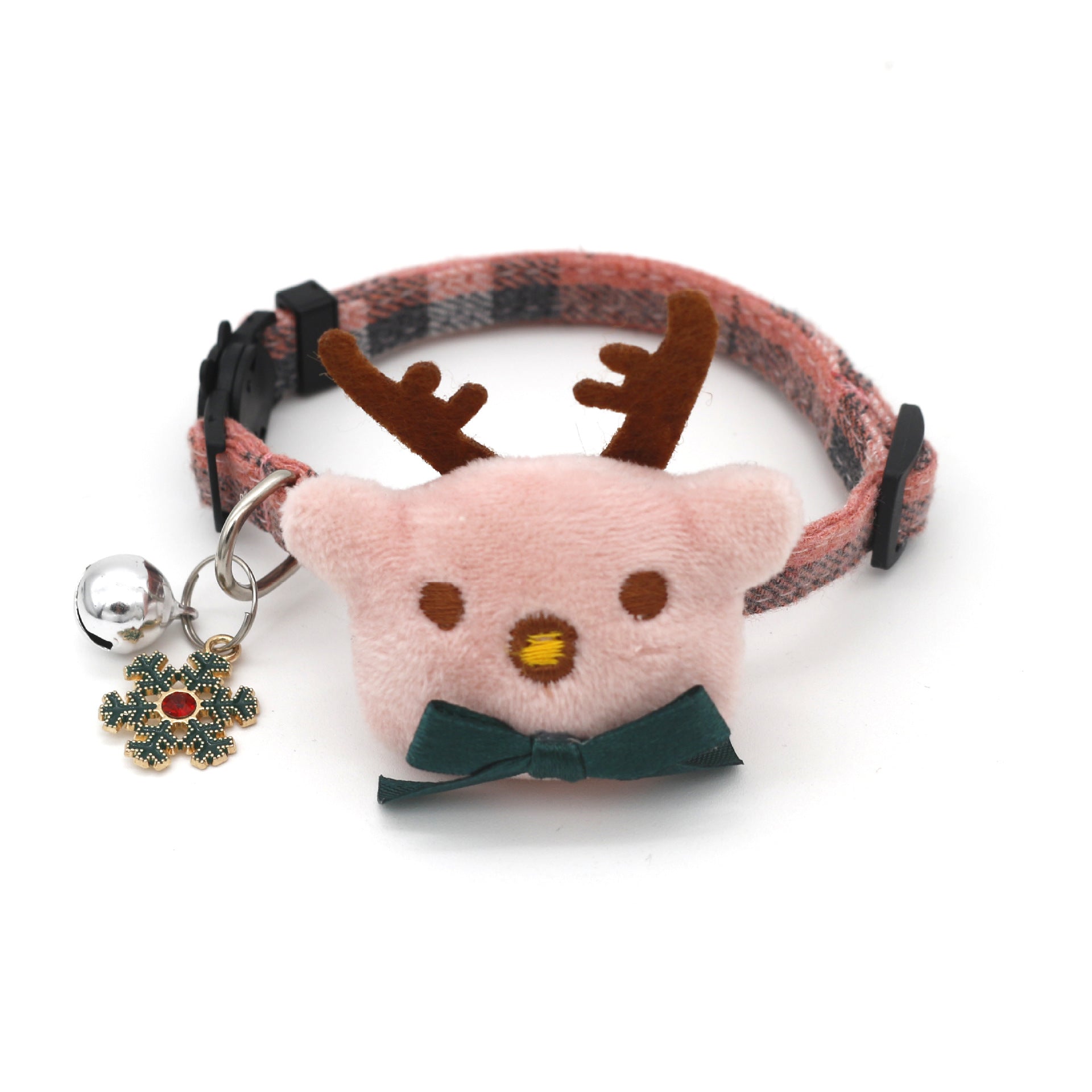 KFX-0625597 Plaid Cotton Dog Bow Collar for Christmas and Halloween Celebrations