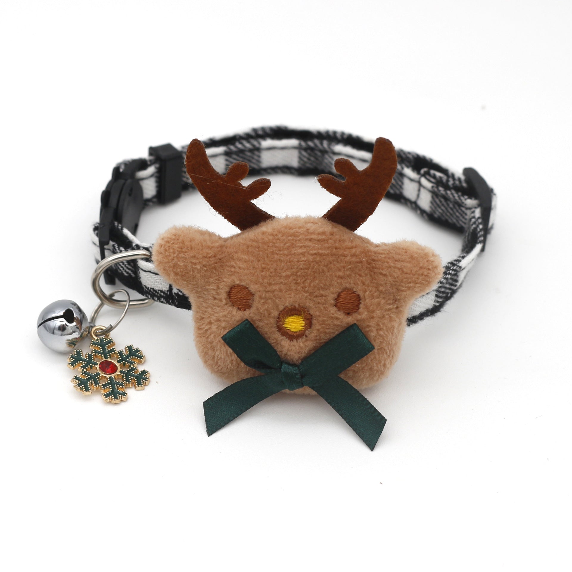 KFX-0625597 Plaid Cotton Dog Bow Collar for Christmas and Halloween Celebrations