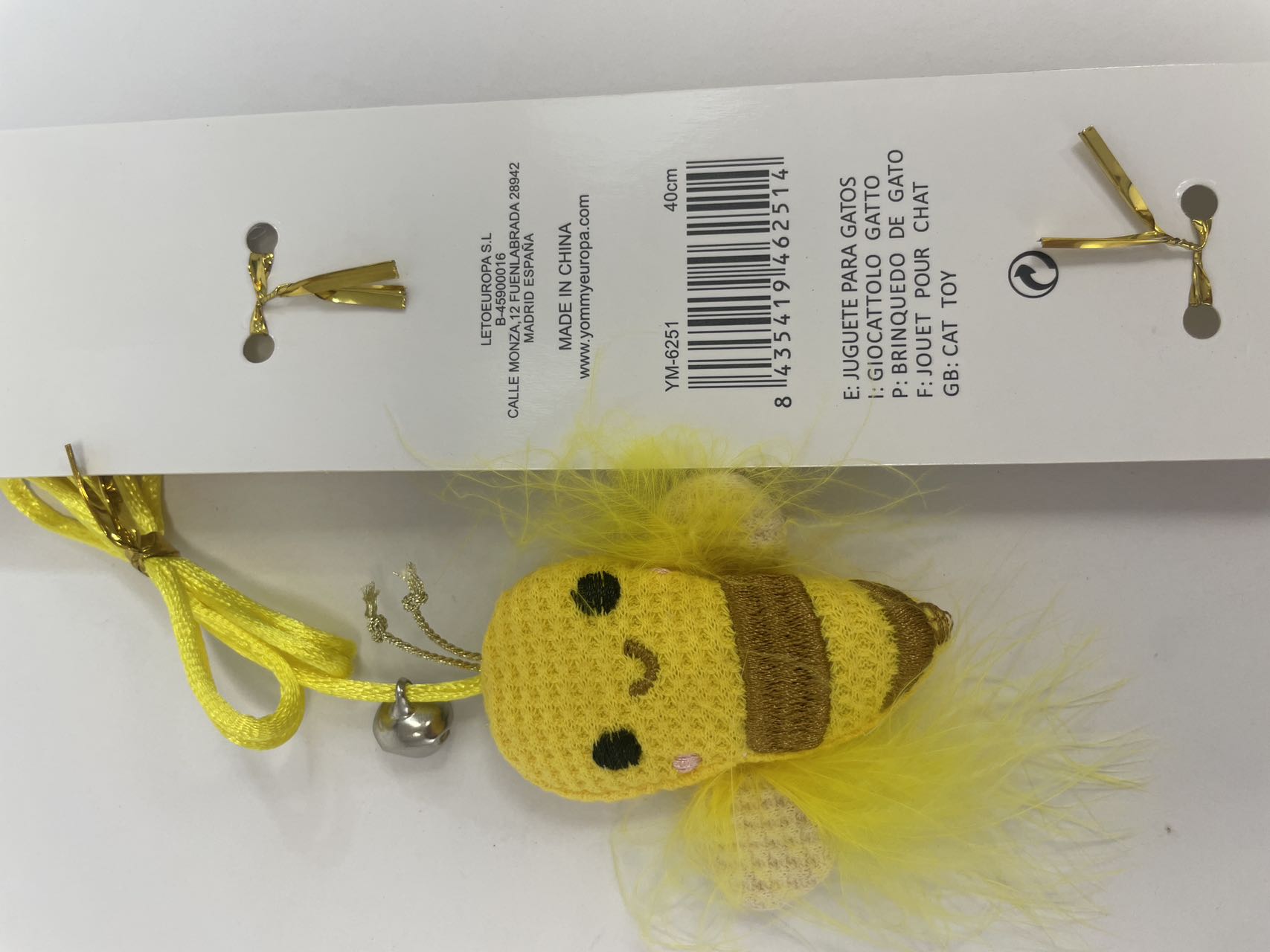KFX-0628413 Interactive Bee Cat Teaser Wand for Playful Cats