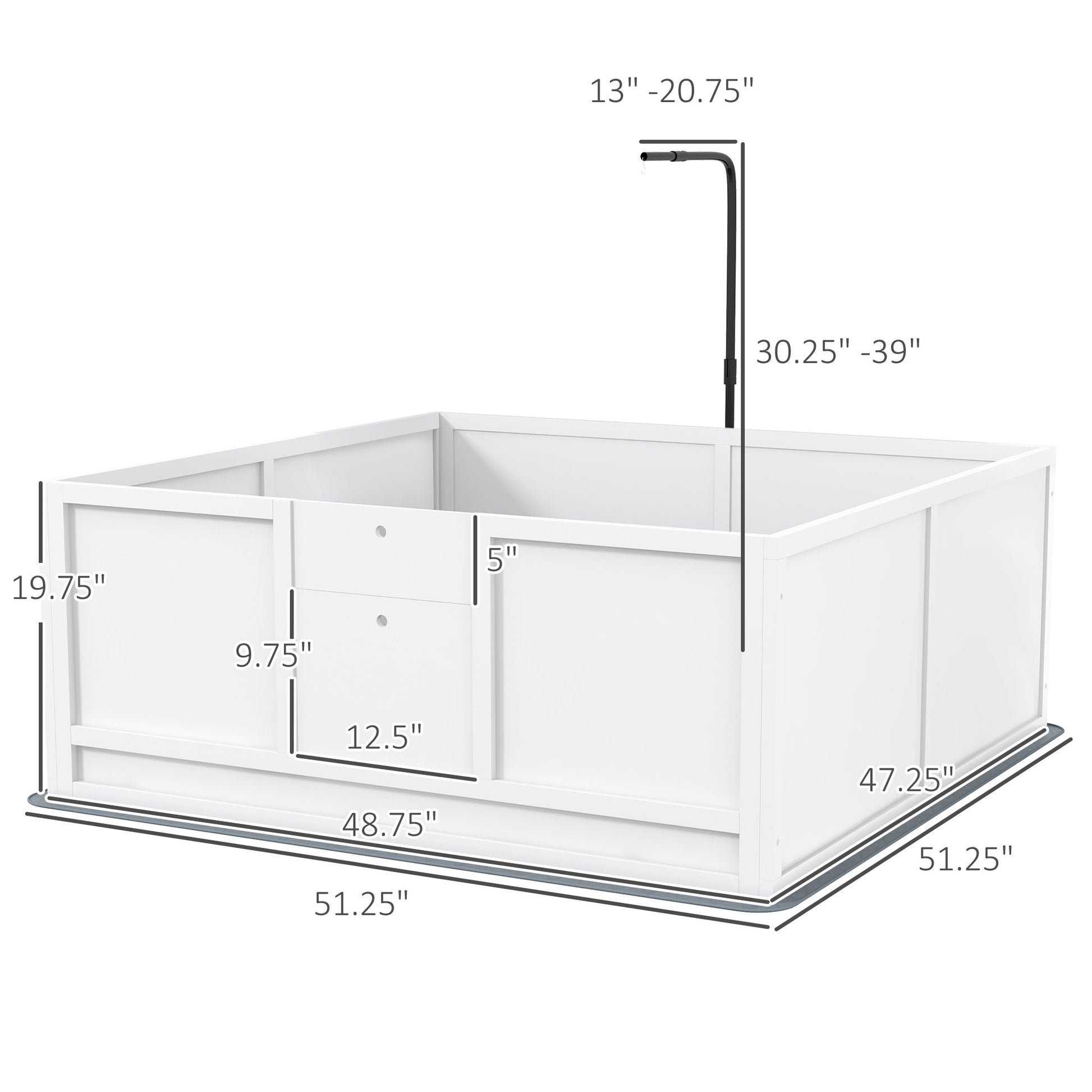 KFX-0629053 Whelping Box with Adjustable Door and Pig Rail for Safe Puppy Birth, 49" x 48"