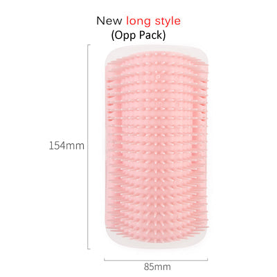 KFX-0629181 Cat Self-Grooming Wall Brush with Catnip - Durable Plastic, Soft Massage Design