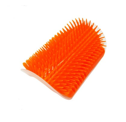 KFX-0629181 Cat Self-Grooming Wall Brush with Catnip - Durable Plastic, Soft Massage Design