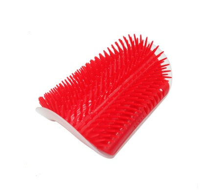 KFX-0629181 Cat Self-Grooming Wall Brush with Catnip - Durable Plastic, Soft Massage Design