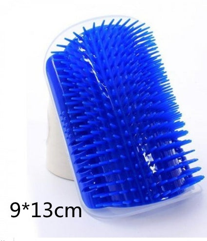 KFX-0629181 Cat Self-Grooming Wall Brush with Catnip - Durable Plastic, Soft Massage Design