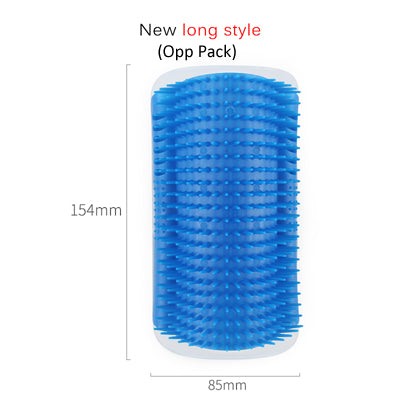 KFX-0629181 Cat Self-Grooming Wall Brush with Catnip - Durable Plastic, Soft Massage Design