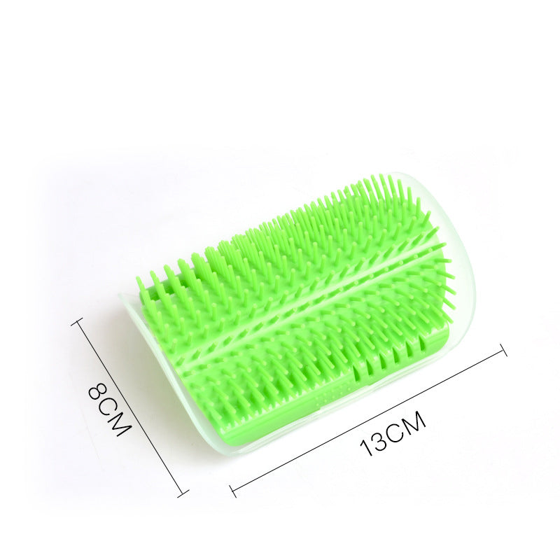 KFX-0629181 Cat Self-Grooming Wall Brush with Catnip - Durable Plastic, Soft Massage Design