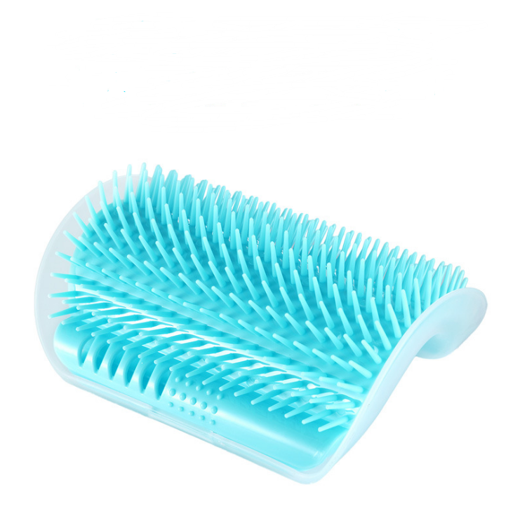 KFX-0629181 Cat Self-Grooming Wall Brush with Catnip - Durable Plastic, Soft Massage Design
