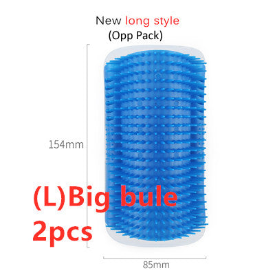 KFX-0629181 Cat Self-Grooming Wall Brush with Catnip - Durable Plastic, Soft Massage Design