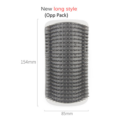 KFX-0629181 Cat Self-Grooming Wall Brush with Catnip - Durable Plastic, Soft Massage Design