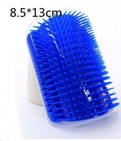KFX-0629181 Cat Self-Grooming Wall Brush with Catnip - Durable Plastic, Soft Massage Design