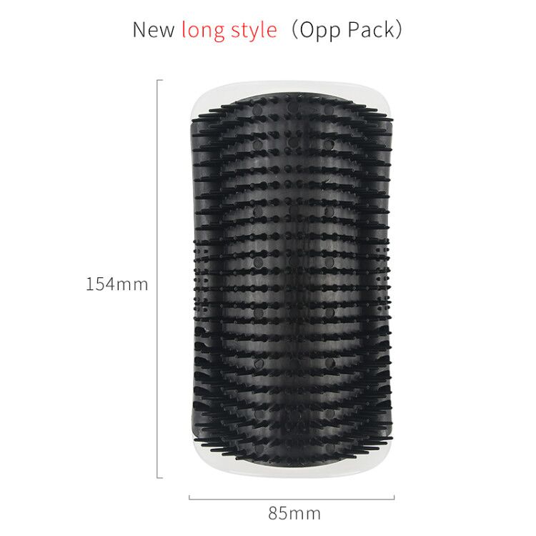KFX-0629181 Cat Self-Grooming Wall Brush with Catnip - Durable Plastic, Soft Massage Design