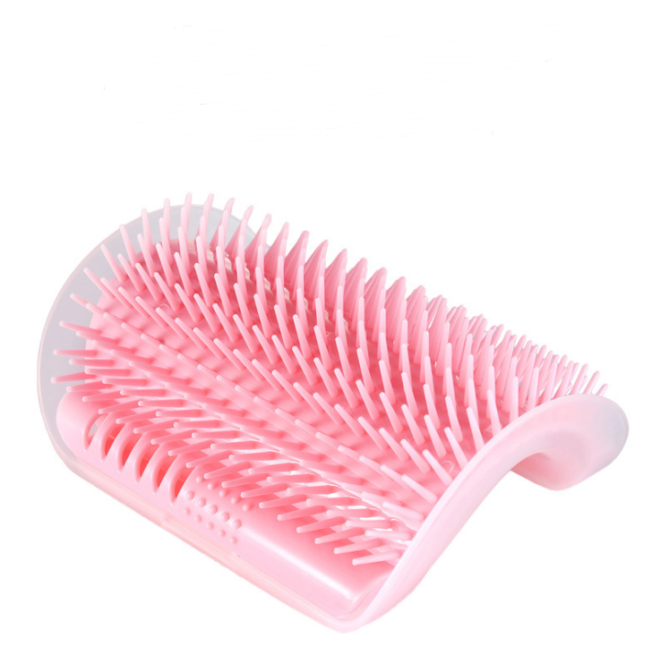 KFX-0629181 Cat Self-Grooming Wall Brush with Catnip - Durable Plastic, Soft Massage Design