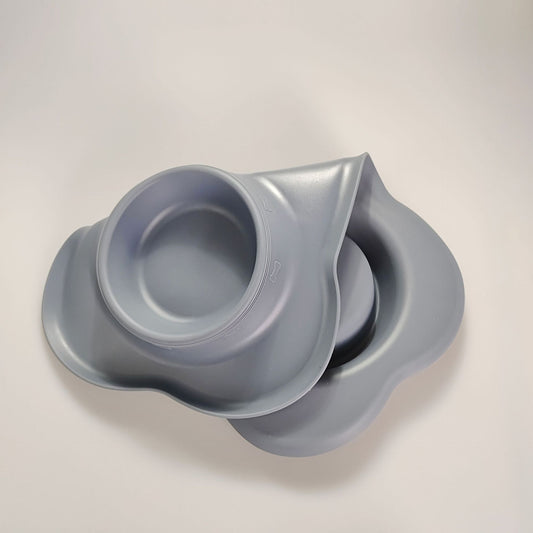 KFX-0629565 Silicone Double Dog Bowl with Stainless Steel Insert - Large and Small Sizes Available
