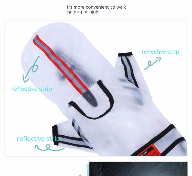 KFX-0631741 Waterproof Transparent Raincoat for Large Dogs - Casual Pet Clothing in Various Sizes