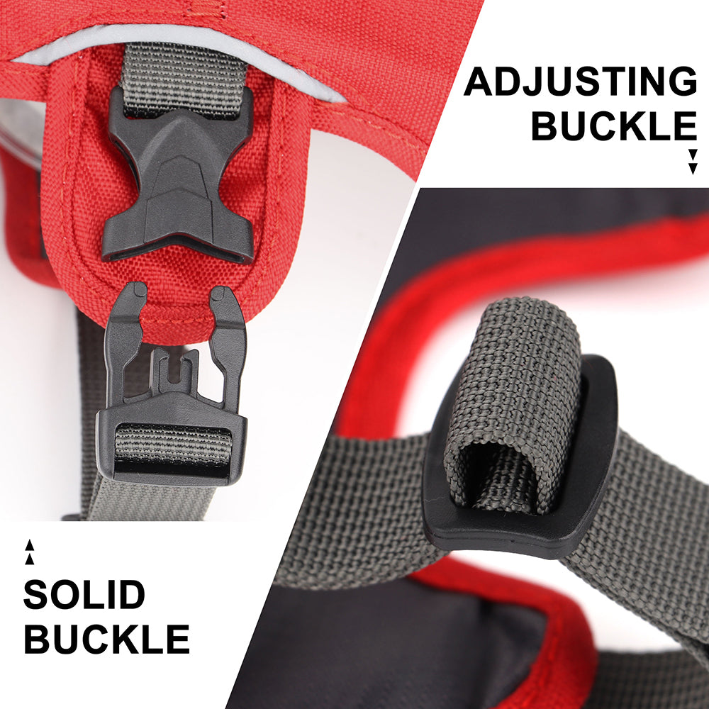 KFX-0632637 Adjustable Dog Traction Chest Strap with Oxford Fabric and Breathable Mesh - Red/Grey