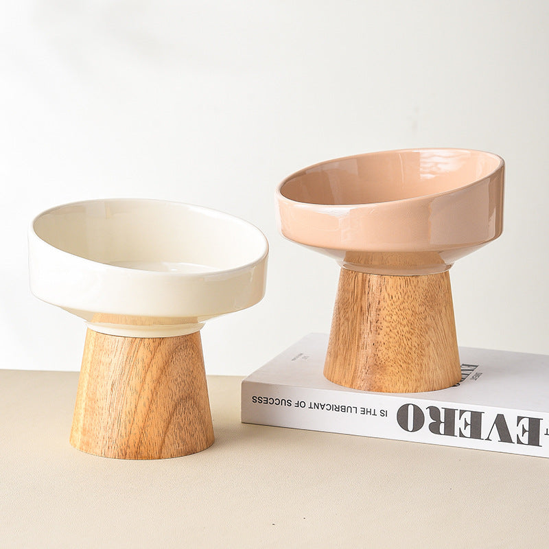 KFX-0633533 Elevated Ceramic Pet Bowl for Cats and Small Dogs - Ideal for Food and Water