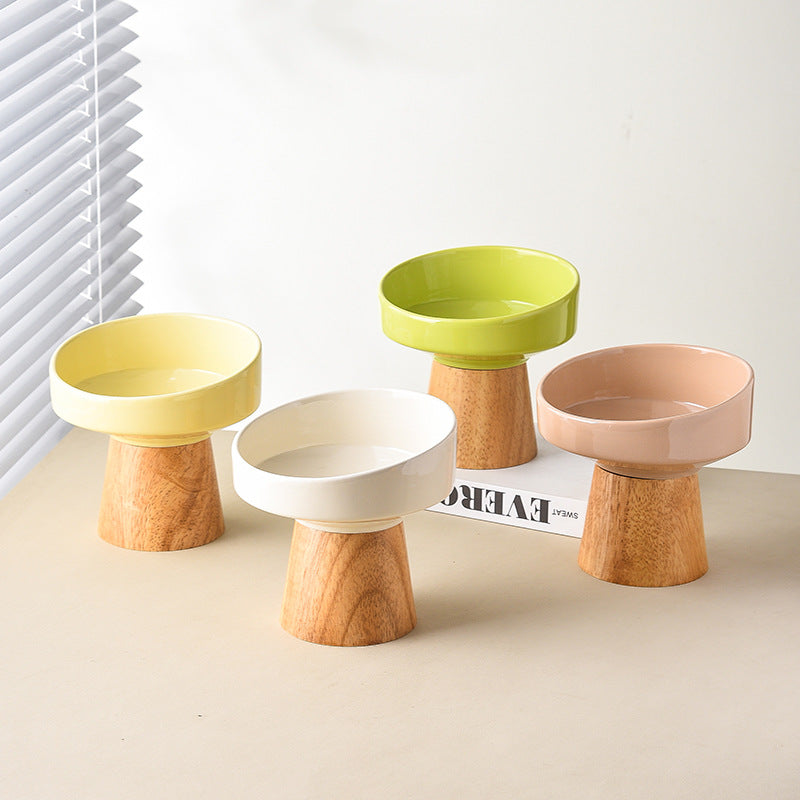 KFX-0633533 Elevated Ceramic Pet Bowl for Cats and Small Dogs - Ideal for Food and Water