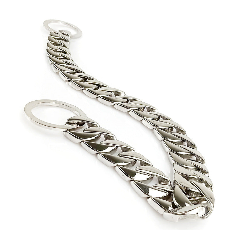 KFX-0635325 Mirror Polished Large Dog Necklace with Scalable Collar Options in Gold and Silver