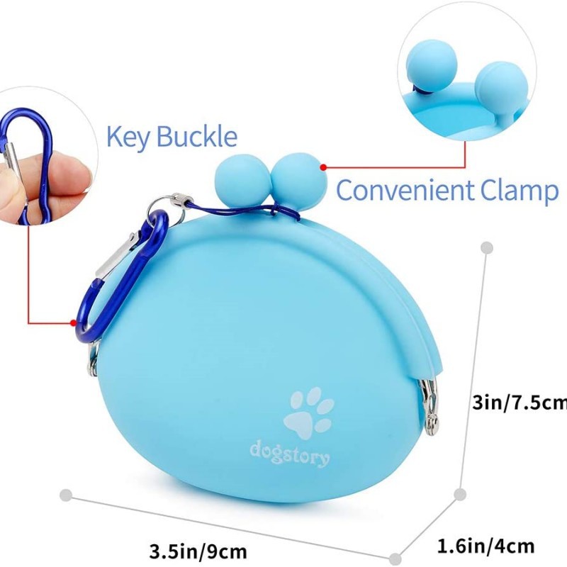 KFX-0635581 Silicone Pet Snack Bag in Assorted Colors – Medium Soft, Compact Design