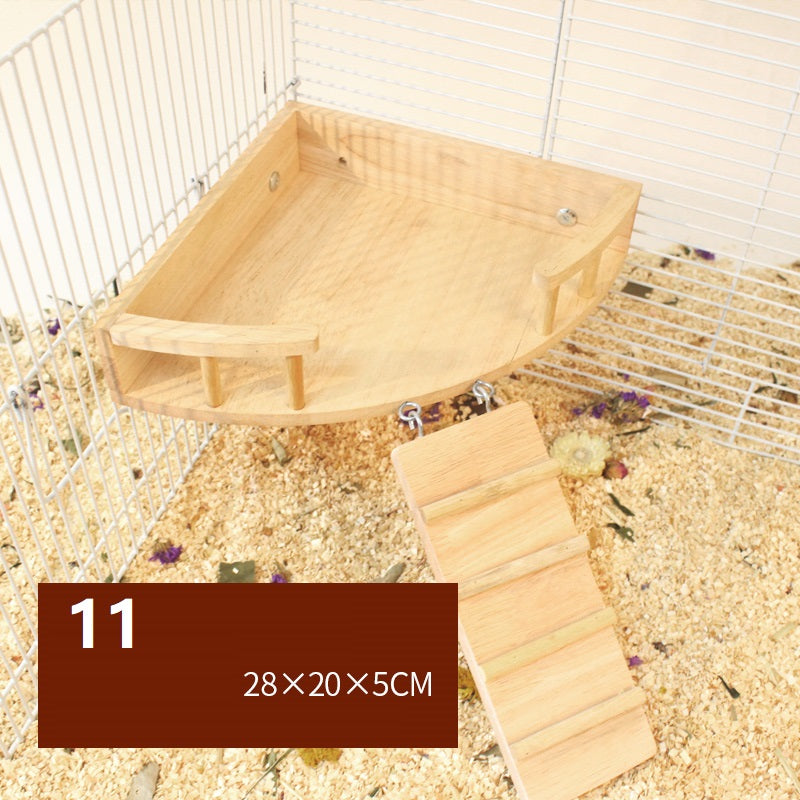 KFX-0636605 Wooden Fence Landscaping Platform Swing Toy for Small Pets