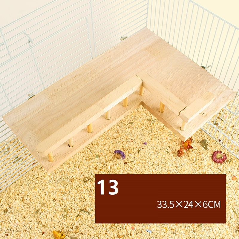 KFX-0636605 Wooden Fence Landscaping Platform Swing Toy for Small Pets