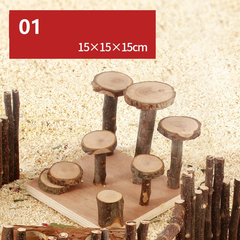 KFX-0636605 Wooden Fence Landscaping Platform Swing Toy for Small Pets