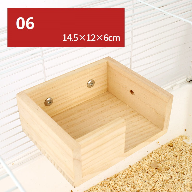 KFX-0636605 Wooden Fence Landscaping Platform Swing Toy for Small Pets