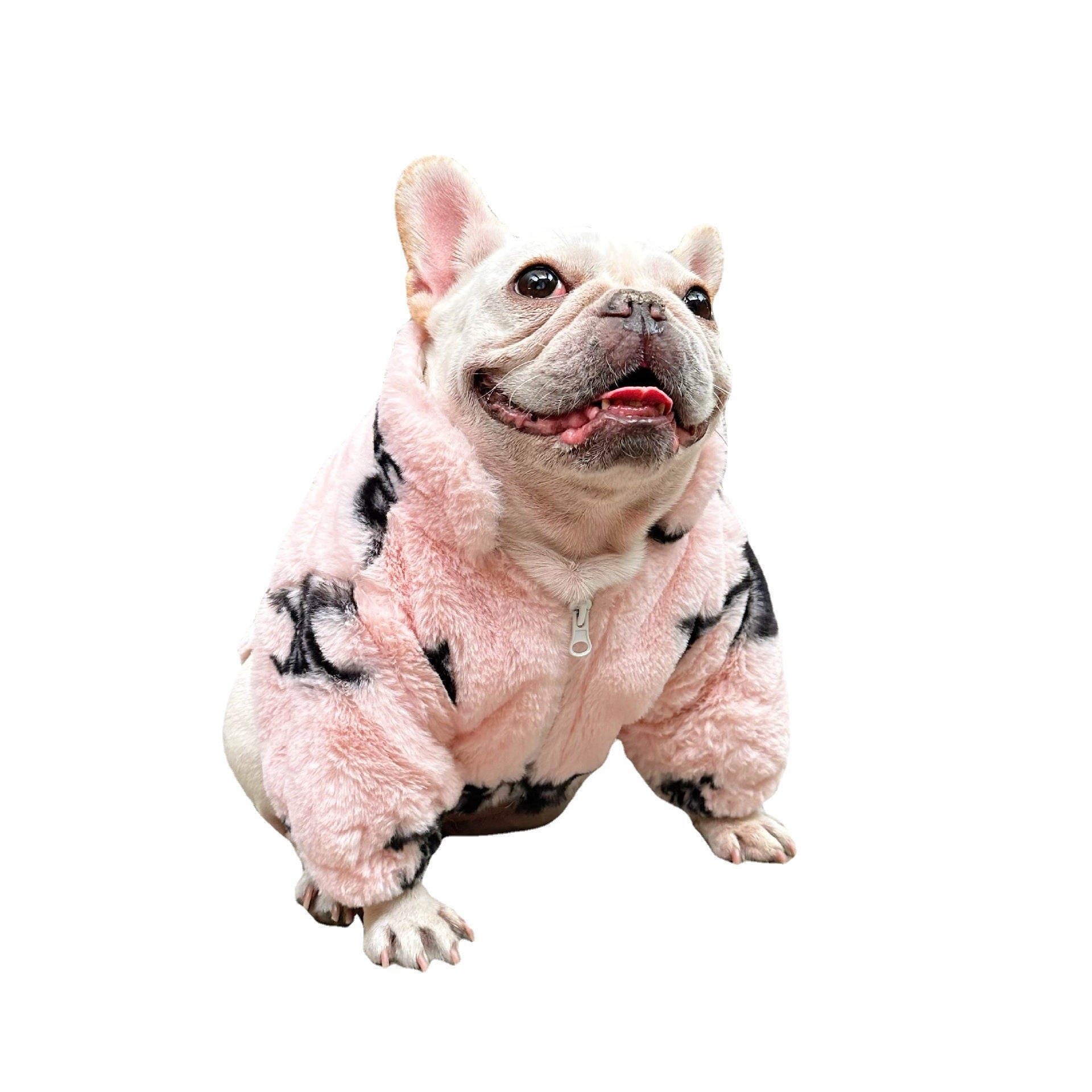 KFX-0637501 Fluffy Pink Velvet Coat for Cats - Stylish Princess Design, Multiple Sizes Available