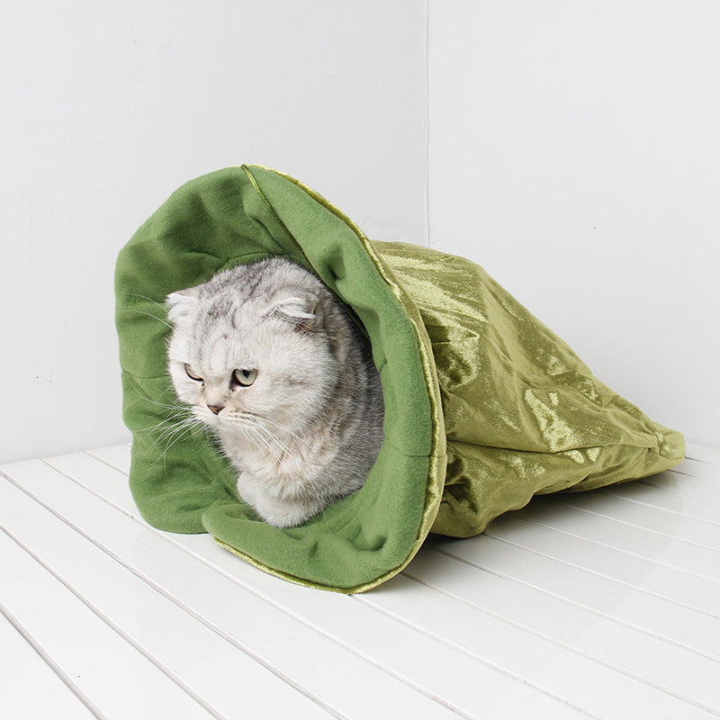 KFX-0639165 Pet Flannel Storage Bag in Chou-121 Green – Durable Cloth Design, One Size