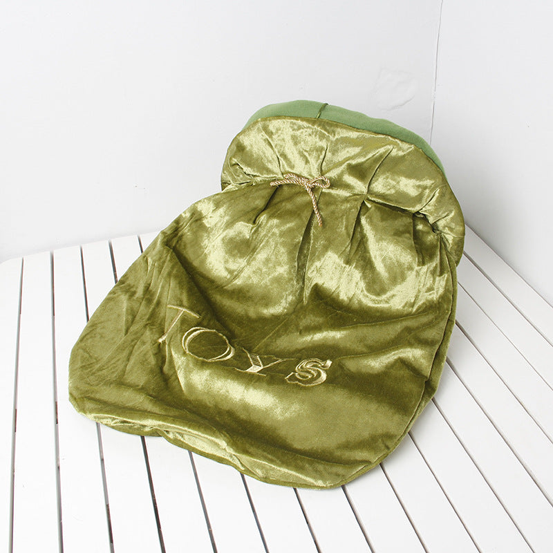 KFX-0639165 Pet Flannel Storage Bag in Chou-121 Green – Durable Cloth Design, One Size