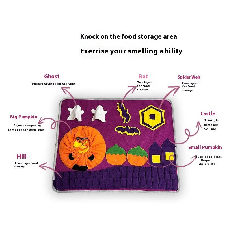 KFX-0639933 Halloween Scented Sniffing Pad for Dogs and Cats, Non-Slip Pet Toy, 50 x 60 cm Polar Fleece